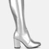 Halara Metallic Pleather Long Boots 1 Halara Metallic Pleather Long Boots -Her Shoe World HalaraMetallicPleatherLongBootsRCSH5209SILVER 8
