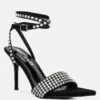 ZURIN Black Diamante Embellished Stiletto Sandals 2 ZURIN Black Diamante Embellished Stiletto Sandals -Her Shoe World HighHeeledDiamanteSandals RCSH3905 Black 2