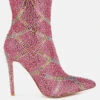High Roller Rhinestones Embellished Stiletto Boots -Her Shoe World HighRollerRhinestonesEmbellishedStilettoBootsRCSH5215FUCHSIA 5