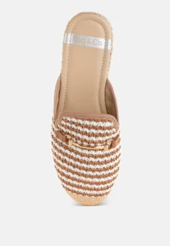 Himari Raffia Slip-On Mules -Her Shoe World HimariRaffiaSlip OnMulesRCSH5531BROWN 6