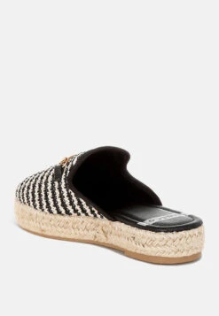 Himari Raffia Slip-On Mules -Her Shoe World Himari Raffia Slip On Mules RCSH5531 BLACK 2