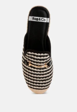 Himari Raffia Slip-On Mules -Her Shoe World Himari Raffia Slip On Mules RCSH5531 BLACK 6