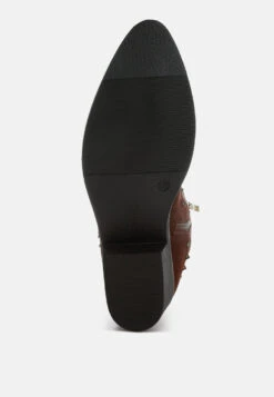 Hira Studs Embellished Cowboy Boots 17 Hira Studs Embellished Cowboy Boots -Her Shoe World HiraStudsEmbellishedCowboyBootsRCSH5310BROWN 7