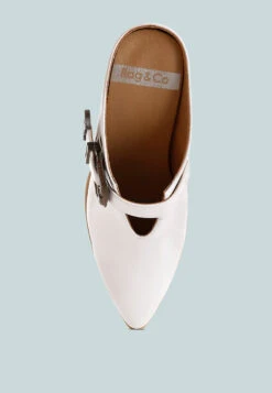 Holler Carved Buckle Statement Mules 25 Holler Carved Buckle Statement Mules -Her Shoe World HollerCarvedBuckleStatementMulesRCSH5771WHITE 6