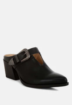 Holler Carved Buckle Statement Mules 39 Holler Carved Buckle Statement Mules -Her Shoe World Holler Carved Buckle Statement Mules RCSH5771 BLACK 6