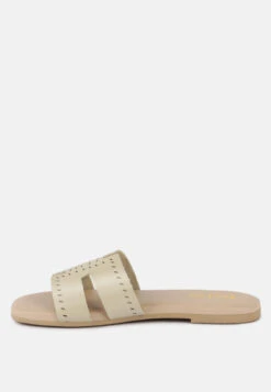 IVANKA Beige Cut Out Slip On Sandals -Her Shoe World IVANKABeigeCutOutSlipOnSandals RCSH4083 BEIGE 2