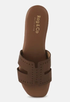 IVANKA Tan Cut Out Slip On Sandals 15 IVANKA Tan Cut Out Slip On Sandals -Her Shoe World IVANKATanCutOutSlipOnSandals RCSH4083 TAN 7