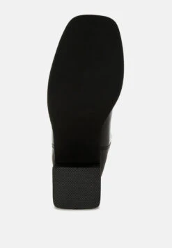 Iliad Genuine Leather Metallic Accent Ankle Boots -Her Shoe World IliadGenuineLeatherMetallicAccentAnkleBootsRCSH5151BLACK 3