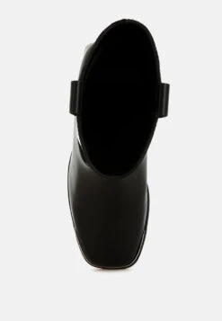 Iliad Genuine Leather Metallic Accent Ankle Boots -Her Shoe World IliadGenuineLeatherMetallicAccentAnkleBootsRCSH5151BLACK 4