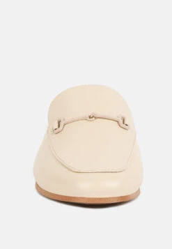 KRISTY Horsebit Embellished Mules In Beige 12 KRISTY Horsebit Embellished Mules In Beige -Her Shoe World KRISTYHorsebitEmbellishedMulesinBeigeRCSH4077Beige 3