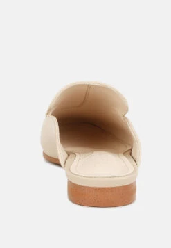 KRISTY Horsebit Embellished Mules In Beige 14 KRISTY Horsebit Embellished Mules In Beige -Her Shoe World KRISTYHorsebitEmbellishedMulesinBeigeRCSH4077Beige 6