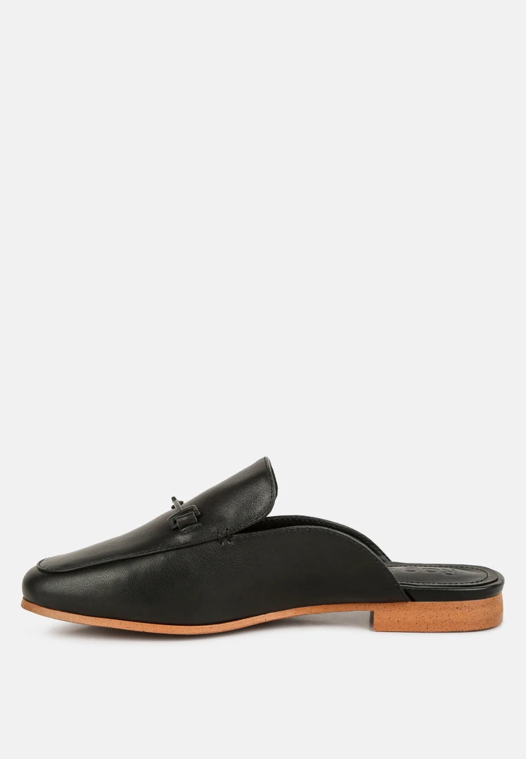 KRISTY Horsebit Embellished Mules In Black 6 KRISTY Horsebit Embellished Mules In Black - Image 4