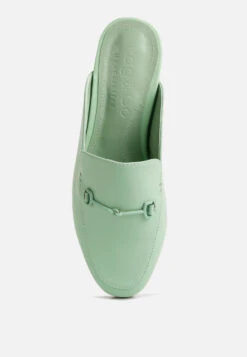 KRISTY Horsebit Embellished Mules In Mint Green 14 KRISTY Horsebit Embellished Mules In Mint Green -Her Shoe World KRISTYHorsebitEmbellishedMulesinMintGreenRCSH4077MintGreen 1