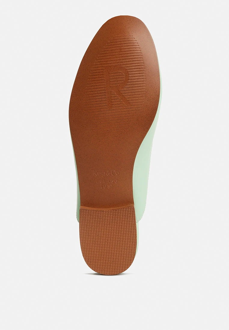 KRISTY Horsebit Embellished Mules In Mint Green 9 KRISTY Horsebit Embellished Mules In Mint Green - Image 7