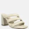 KYWE Off White Textured Heel Chunky Strap Sandals 1 KYWE Off White Textured Heel Chunky Strap Sandals -Her Shoe World KYWEOffWhiteTexturedHeelChunkyStrapSandals RCSH4173beige 2