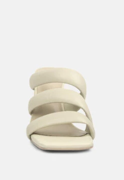 KYWE Off White Textured Heel Chunky Strap Sandals 11 KYWE Off White Textured Heel Chunky Strap Sandals -Her Shoe World KYWEOffWhiteTexturedHeelChunkyStrapSandals RCSH4173beige 3