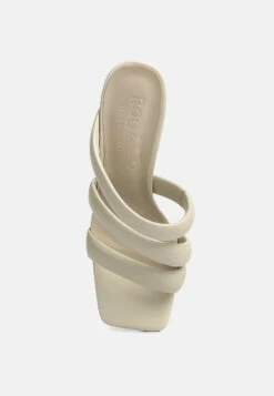 KYWE Off White Textured Heel Chunky Strap Sandals 14 KYWE Off White Textured Heel Chunky Strap Sandals -Her Shoe World KYWEOffWhiteTexturedHeelChunkyStrapSandals RCSH4173beige 7