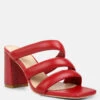 KYWE Red Textured Heel Chunky Strap Sandals 2 KYWE Red Textured Heel Chunky Strap Sandals -Her Shoe World KYWERedTexturedHeelChunkyStrapSandals RCSH4173Red 7