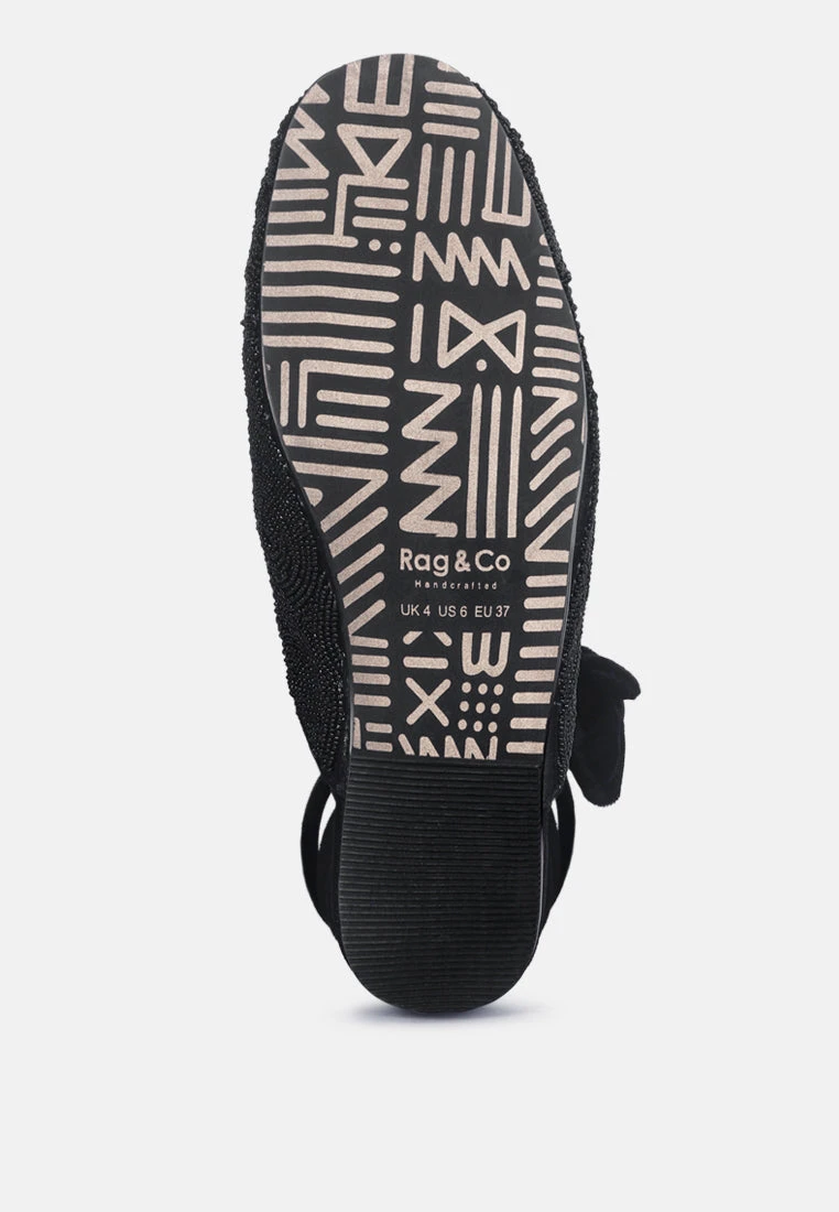 KUBA African Intricate Embroidery Black Mules 8 KUBA African Intricate Embroidery Black Mules - Image 6