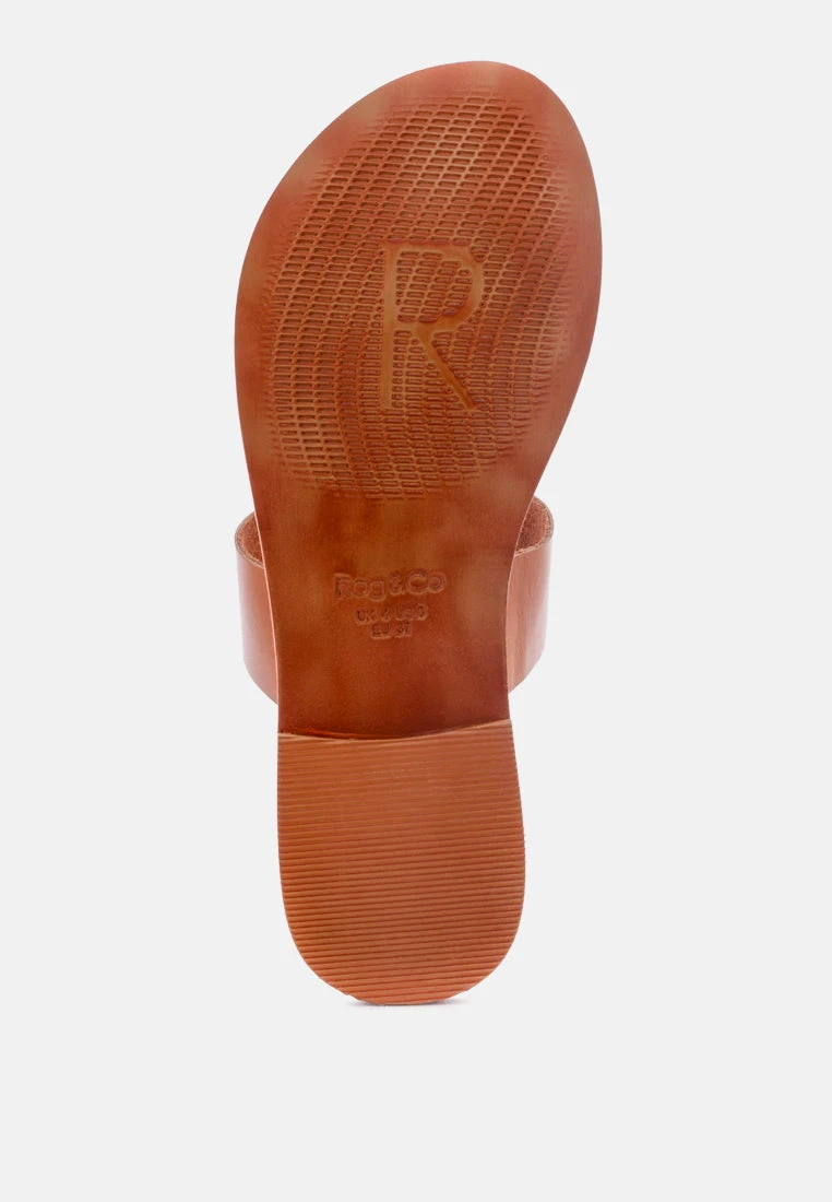 LEONA Tan Thong Flat Sandals 8 LEONA Tan Thong Flat Sandals - Image 6