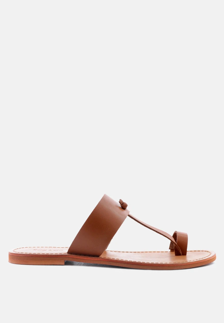 LEONA Tan Thong Flat Sandals 4 LEONA Tan Thong Flat Sandals - Image 2