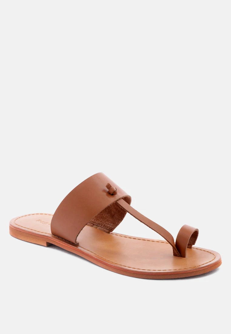 LEONA Tan Thong Flat Sandals 3 LEONA Tan Thong Flat Sandals