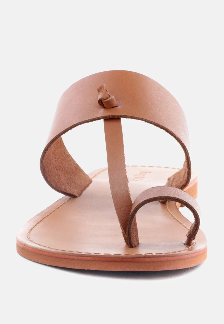 LEONA Tan Thong Flat Sandals 5 LEONA Tan Thong Flat Sandals - Image 3