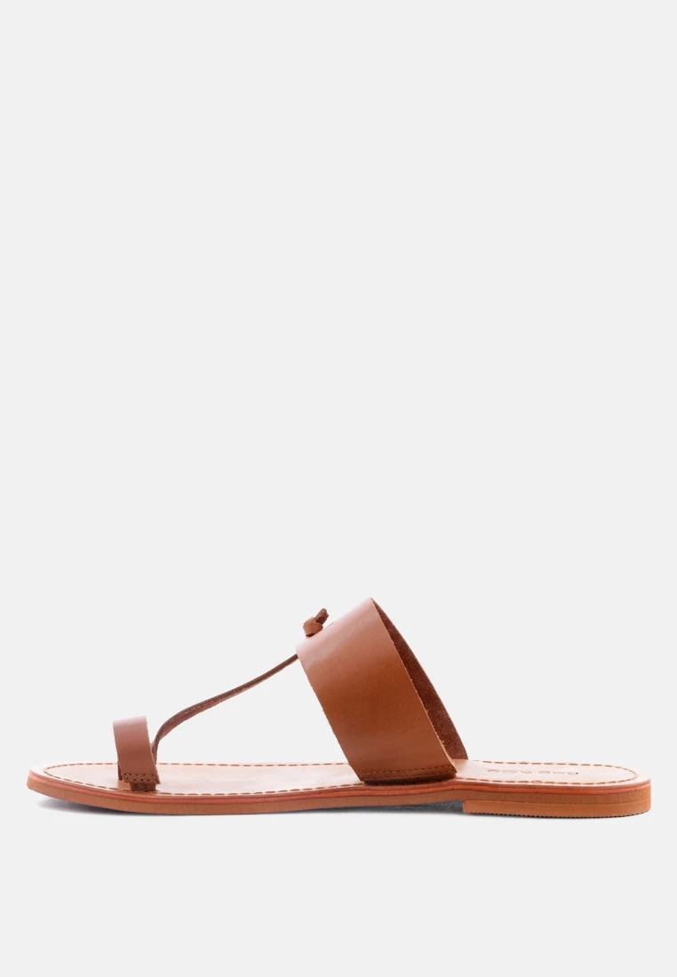 LEONA Tan Thong Flat Sandals 6 LEONA Tan Thong Flat Sandals - Image 4