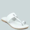 LEONA White Thong Flat Sandals 1 LEONA White Thong Flat Sandals -Her Shoe World LEONAWhiteThongFlatSandals RCSH1853 White 2