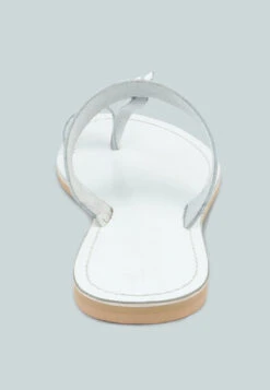 LEONA White Thong Flat Sandals -Her Shoe World LEONAWhiteThongFlatSandals RCSH1853 White 6
