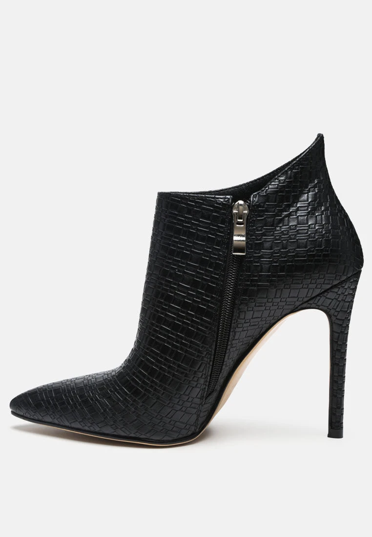 LOLITA Woven Texture Stiletto Boot In Black 6 LOLITA Woven Texture Stiletto Boot In Black - Image 4