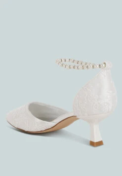 Laika Lace Kitten Heel Sandals -Her Shoe World LaikaLaceKittenHeelSandalsRCSH5112WHITE 1