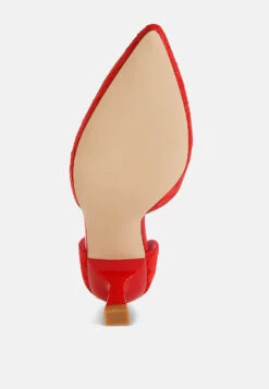 Laika Lace Kitten Heel Sandals -Her Shoe World Laika Lace Kitten Heel Sandals RCSH5112 RED 5