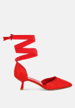 Laika Lace Kitten Heel Sandals -Her Shoe World Laika Lace Kitten Heel Sandals RCSH5112 RED 9 fcae8b09 fb0e 4a96 b637 34ab2315e7ea