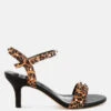 Laro Studs & Pearls Detail Leopard Sandals 2 Laro Studs & Pearls Detail Leopard Sandals -Her Shoe World LaroStuds PearlsDetailLeopardSandalsRCSH5632 4