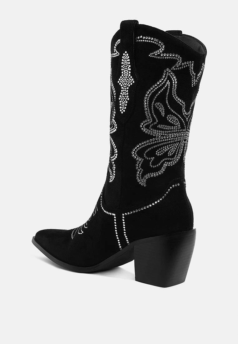 Latafa Rhinestones Embellished Cowboy Boots 5 Latafa Rhinestones Embellished Cowboy Boots - Image 3