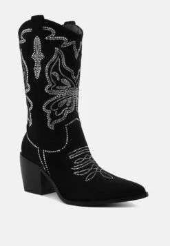Latafa Rhinestones Embellished Cowboy Boots 21 Latafa Rhinestones Embellished Cowboy Boots -Her Shoe World LatafaRhinestonesEmbellishedCowboyBoots 8