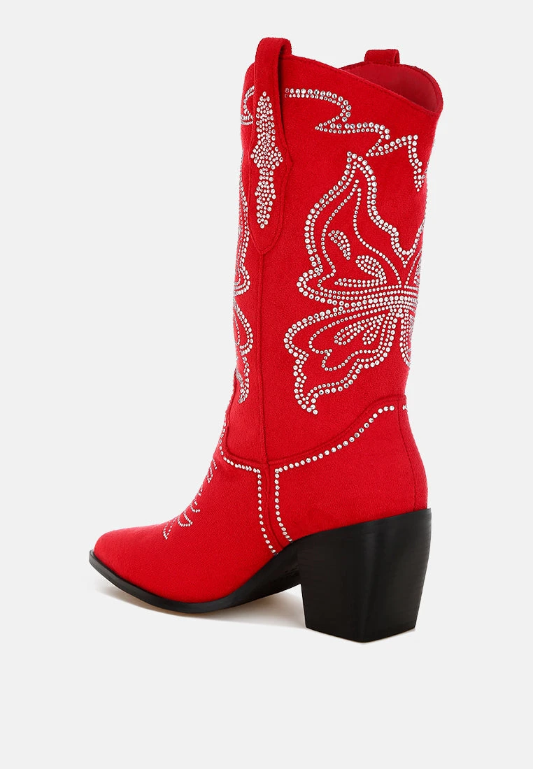 Latafa Rhinestones Embellished Cowboy Boots 10 Latafa Rhinestones Embellished Cowboy Boots - Image 8