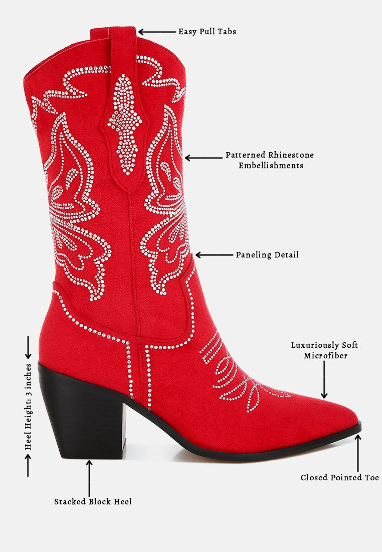 Latafa Rhinestones Embellished Cowboy Boots 13 Latafa Rhinestones Embellished Cowboy Boots - Image 11