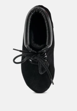 MAAYA Black Handcrafted Collared Suede Boot 14 MAAYA Black Handcrafted Collared Suede Boot -Her Shoe World MAAYABlackHandcraftedFurCollaredSuedeBoot RCSH2961 Black 7