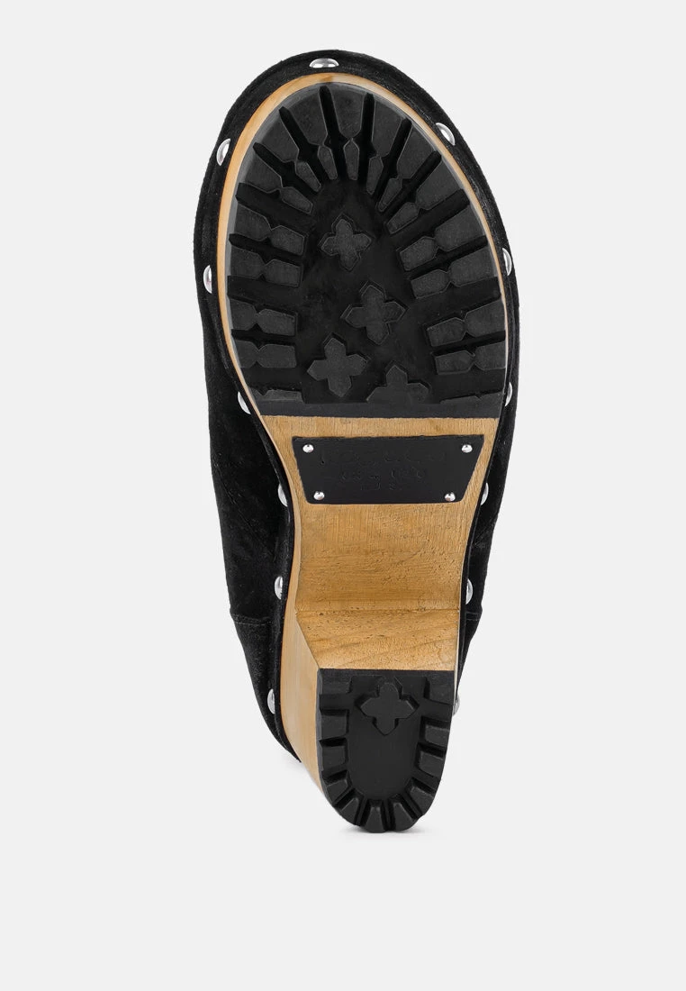 MAAYA Black Handcrafted Collared Suede Boot 9 MAAYA Black Handcrafted Collared Suede Boot - Image 7