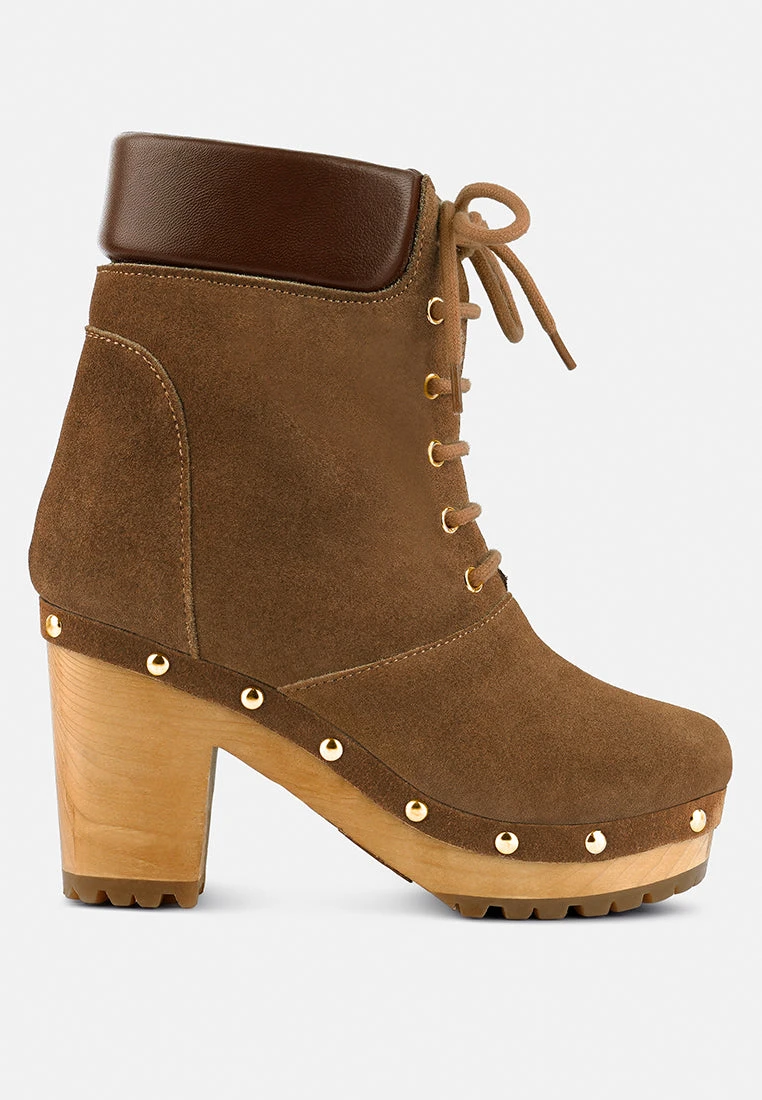 MAAYA Tan Handcrafted Collared Suede Boot 4 MAAYA Tan Handcrafted Collared Suede Boot - Image 2