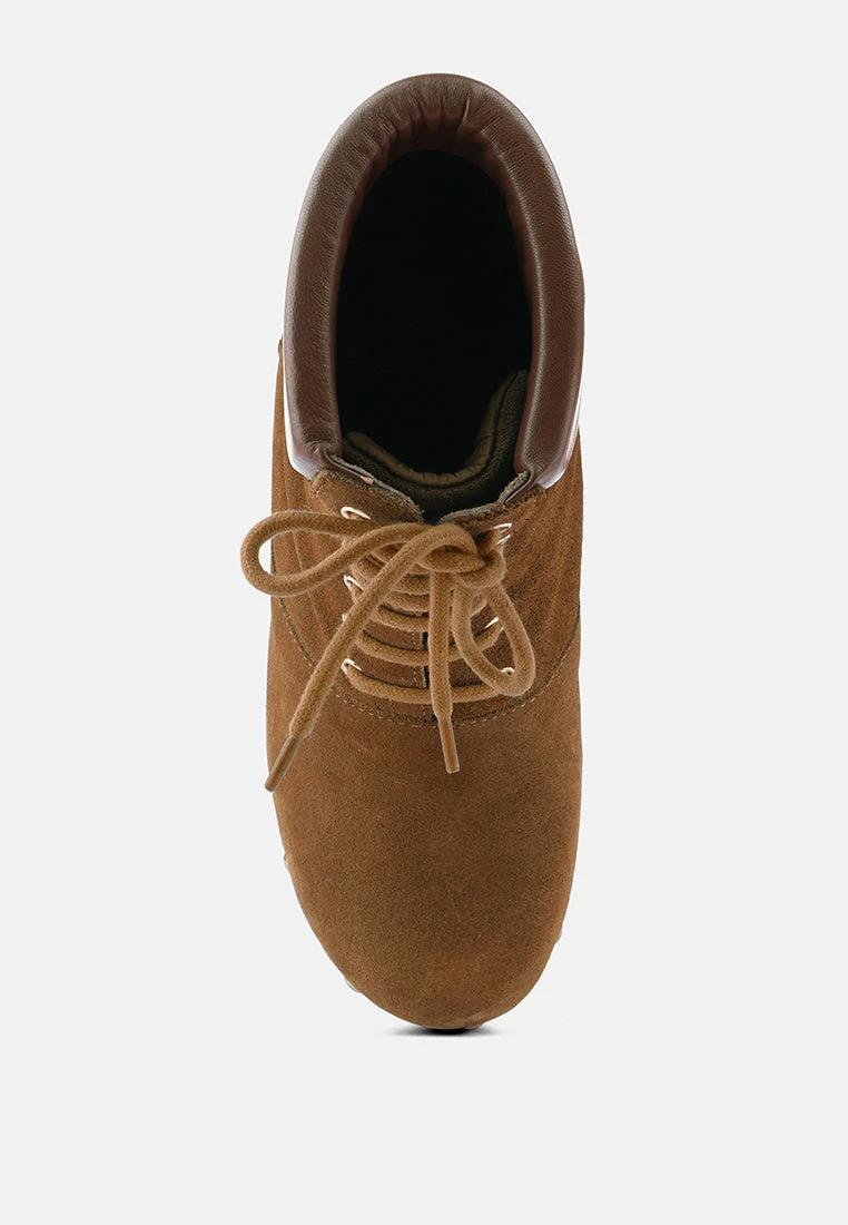MAAYA Tan Handcrafted Collared Suede Boot 8 MAAYA Tan Handcrafted Collared Suede Boot - Image 6
