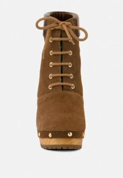 MAAYA Tan Handcrafted Collared Suede Boot 11 MAAYA Tan Handcrafted Collared Suede Boot -Her Shoe World MAAYATanHandcraftedCollaredSuedeBootRCSH2961 TAN 6