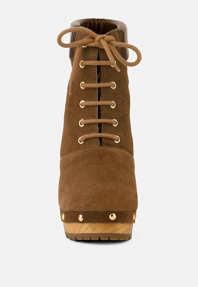 MAAYA Tan Handcrafted Collared Suede Boot 5 MAAYA Tan Handcrafted Collared Suede Boot - Image 3