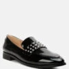 MEANBABE Semicasual Stud Detail Patent Loafers In Black -Her Shoe World MEANBABESemicasualStudDetailPatentLoafersinBlack RCSH4051 BLACK 7