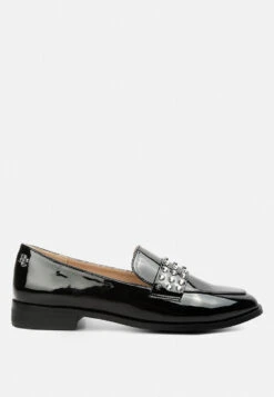 MEANBABE Semicasual Stud Detail Patent Loafers In Black -Her Shoe World MEANBABESemicasualStudDetailPatentLoafersinBlack RCSH4051 BLACK 8