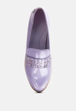MEANBABE Semicasual Stud Detail Patent Loafers In Lilac -Her Shoe World MEANBABESemicasualStudDetailPatentLoafersinLilac RCSH4051 Lilac 2