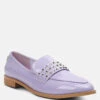 MEANBABE Semicasual Stud Detail Patent Loafers In Lilac -Her Shoe World MEANBABESemicasualStudDetailPatentLoafersinLilac RCSH4051 Lilac 3