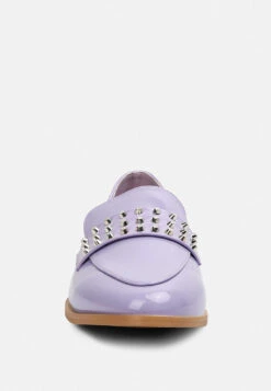 MEANBABE Semicasual Stud Detail Patent Loafers In Lilac -Her Shoe World MEANBABESemicasualStudDetailPatentLoafersinLilac RCSH4051 Lilac 5